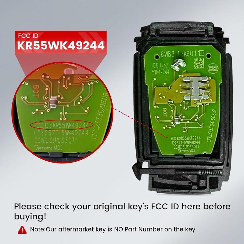 Beefunny Smart Remote Key Fob Replacement for Jaguar XF XFR XK XKR XJ8 XK8 2006-2013 FCC ID:KR55WK49244,KR55WK45694 315MHz (1) - Image 4